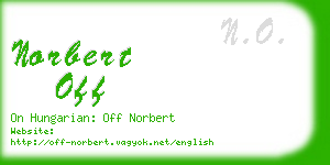 norbert off business card